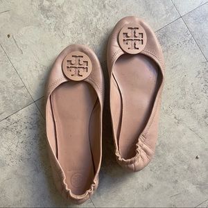 Tory Burch Minnie Leather Logo Travel Ballerina Flats size 9